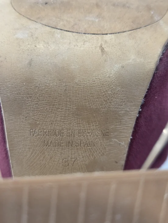 Anthropologie Free People Twin Sundown Platform Sandals In Maroon Suede - Picture 12 of 12